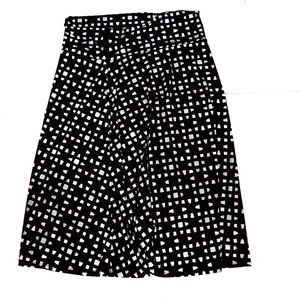 LuLaRoe Black Multicolor Print Midi Skirt